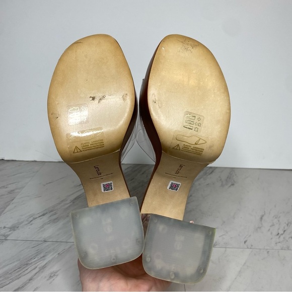 New! Larroude Dolly Lucite Clear Vinyl Brown Platform Sandal 9 - Picture 13 of 14
